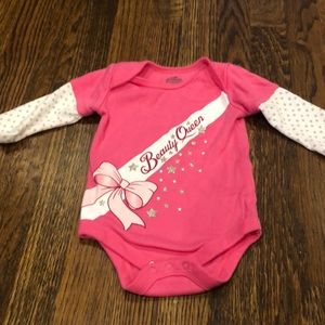 Adorable Beauty Queens onesie.  3-6 months.